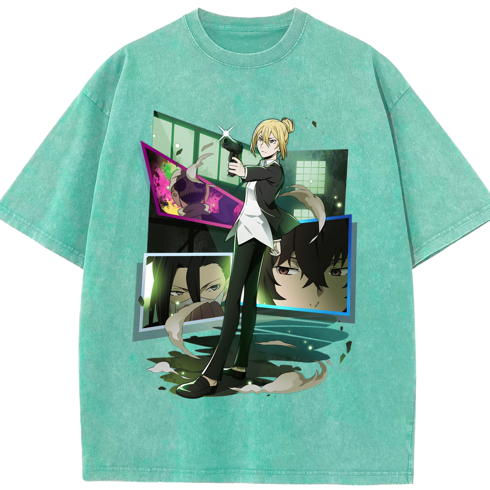 （画像用） 文豪ストレイドッグス Bungo Stray Dogs 綿100% ヴィンテージ風 半袖Tシャツ（フロントプリント）